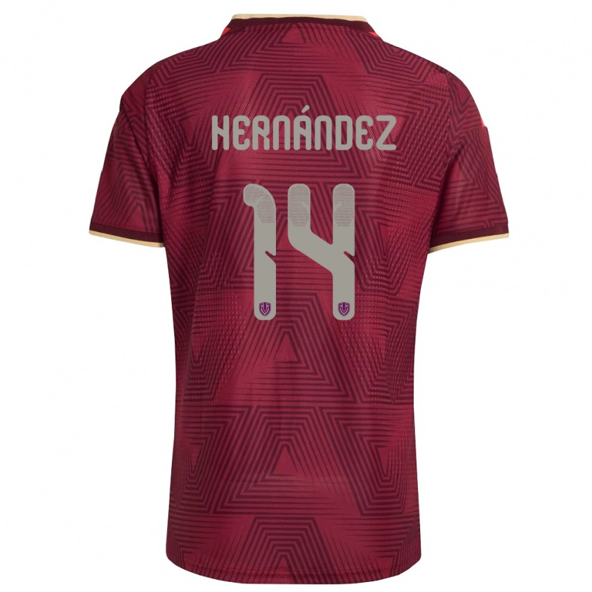Danxen Men Venezuela José Hernández #14 Burgundy Gold Yellow Home Jersey 26-28 T-Shirt
