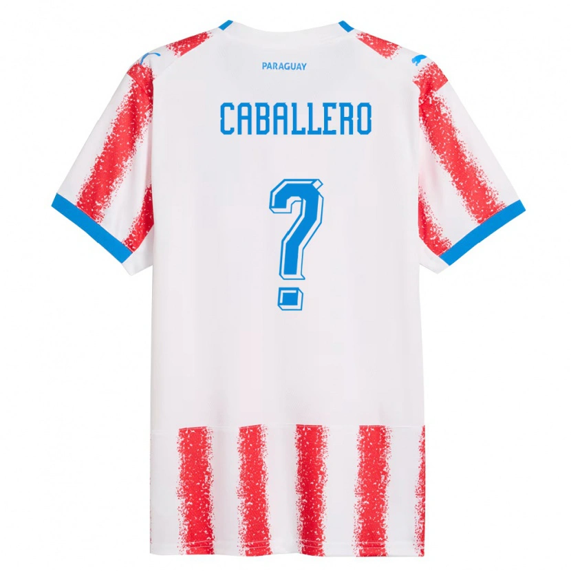 Danxen Men Paraguay Gustavo Caballero #0 White Red Blue Home Jersey 26-28 T-Shirt