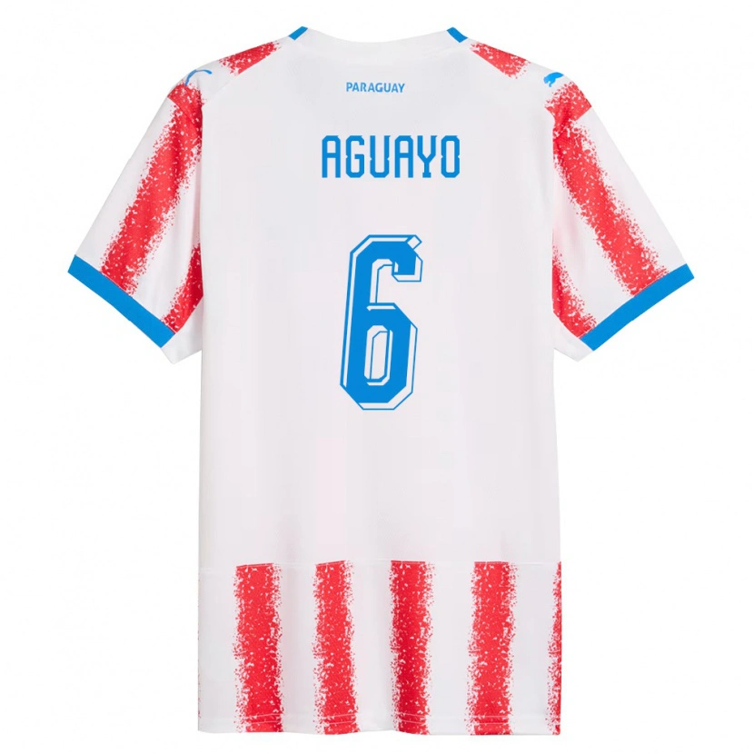 Danxen Men Paraguay Ángel Aguayo #6 White Red Blue Home Jersey 26-28 T-Shirt