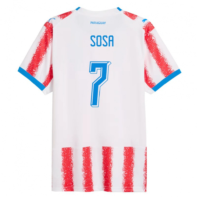 Danxen Men Paraguay Ramón Sosa #7 White Red Blue Home Jersey 26-28 T-Shirt