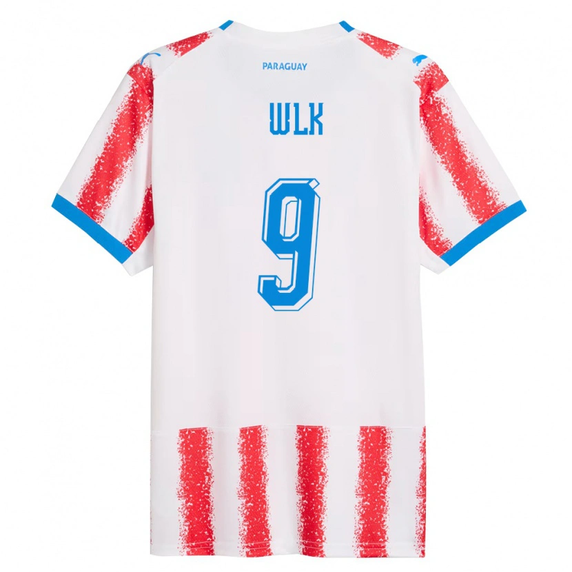 Danxen Men Paraguay Allan Wlk #9 White Red Blue Home Jersey 26-28 T-Shirt