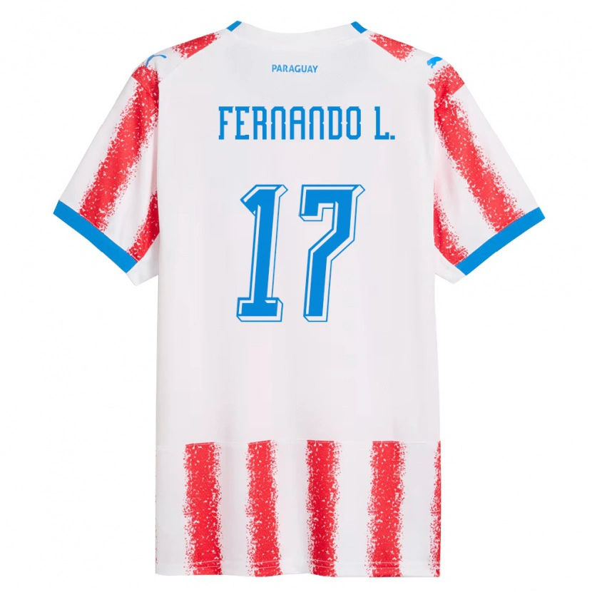 Danxen Men Paraguay Fernando Leguizamón #17 White Red Blue Home Jersey 26-28 T-Shirt