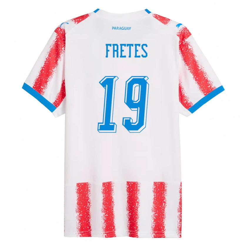Danxen Men Paraguay Alexis Fretes #19 White Red Blue Home Jersey 26-28 T-Shirt