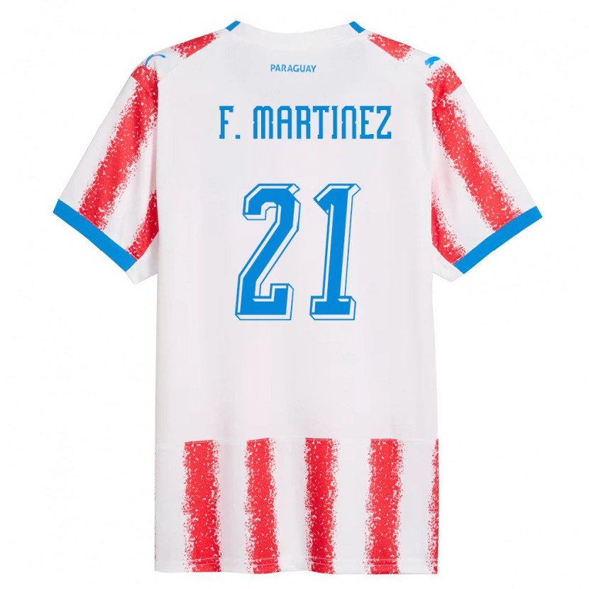 Danxen Men Paraguay Fiorela Martínez #21 White Red Blue Home Jersey 26-28 T-Shirt
