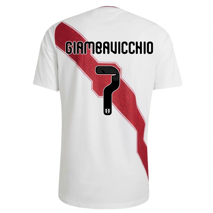 Danxen Men Peru Franco Giambavicchio #7 White Red Black Home Jersey 26-28 T-Shirt
