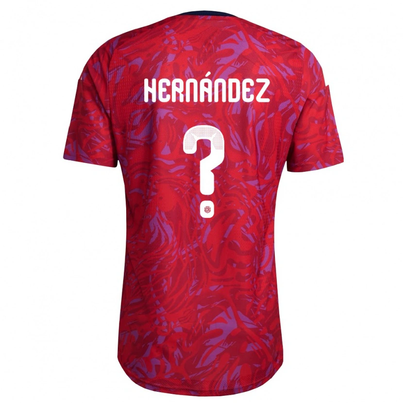 Danxen Men Costa Rica Sebastián Hernández #0 Red Purple Navy Home Jersey 26-28 T-Shirt