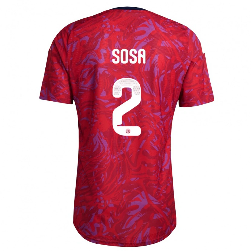 Danxen Men Costa Rica Yerlan Sosa #2 Red Purple Navy Home Jersey 26-28 T-Shirt