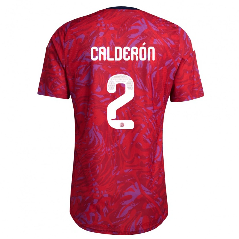 Danxen Men Costa Rica Brayan Calderón #2 Red Purple Navy Home Jersey 26-28 T-Shirt
