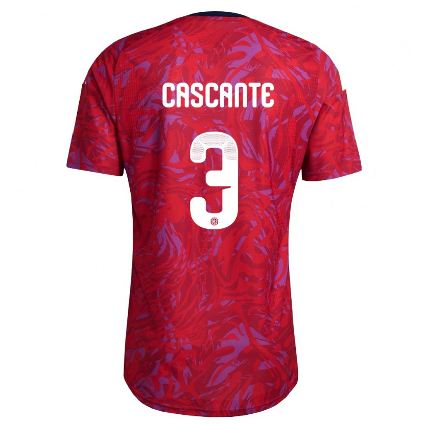 Danxen Men Costa Rica Julio Cascante #3 Red Purple Navy Home Jersey 26-28 T-Shirt