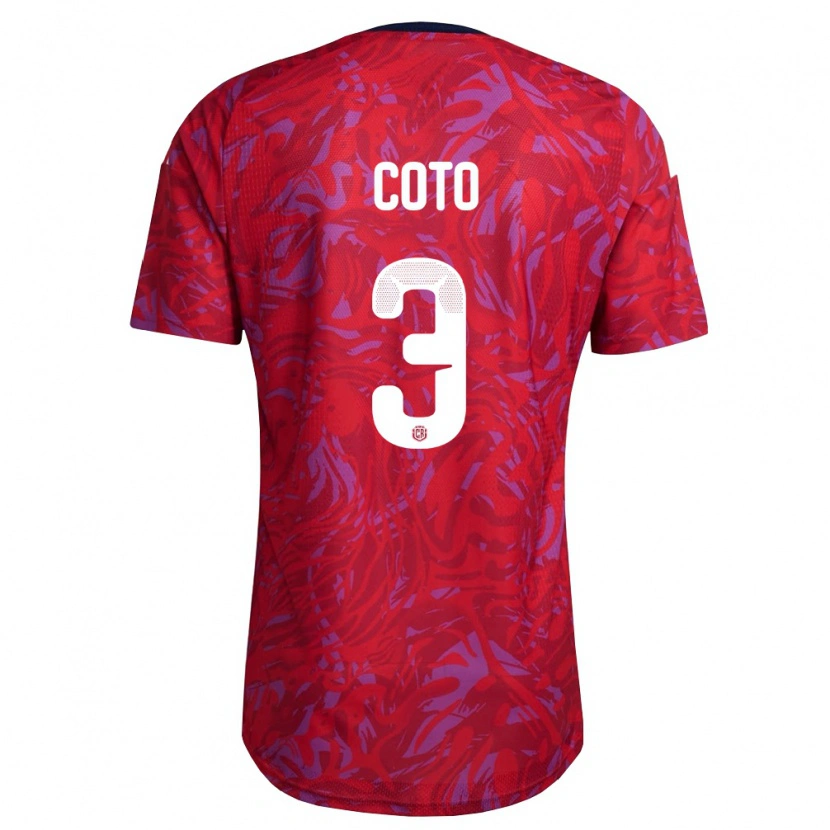 Danxen Men Costa Rica Maria Coto #3 Red Purple Navy Home Jersey 26-28 T-Shirt