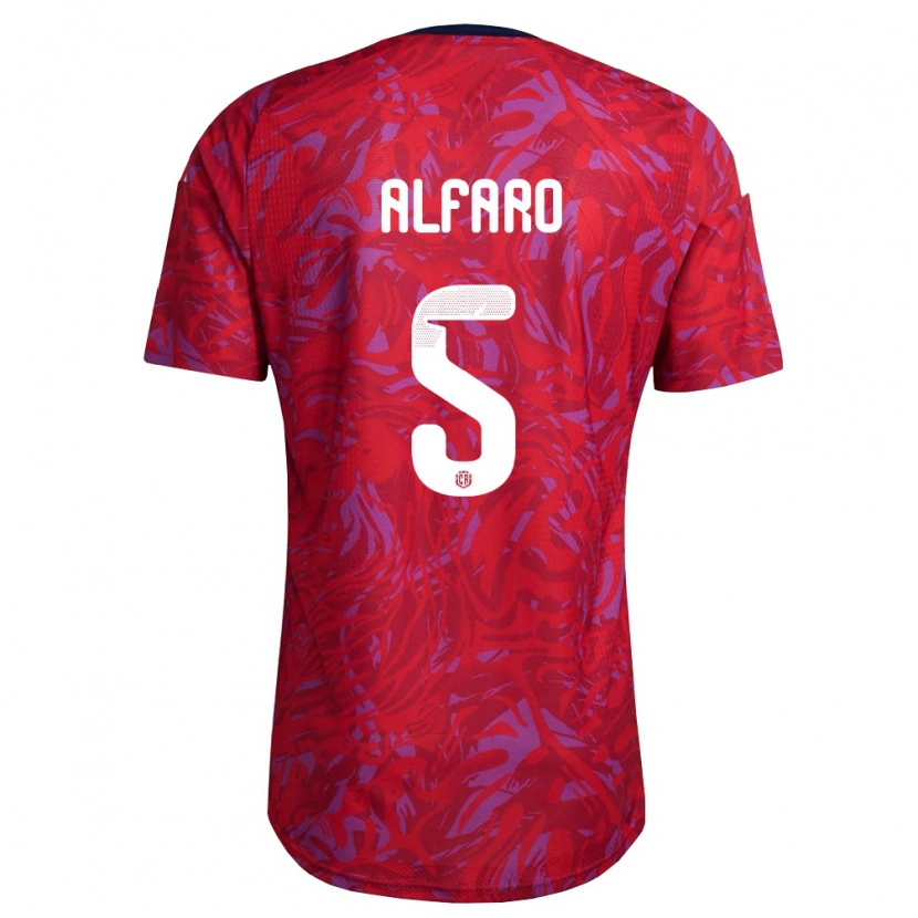Danxen Men Costa Rica Yordi Alfaro #5 Red Purple Navy Home Jersey 26-28 T-Shirt