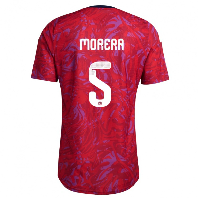 Danxen Men Costa Rica Andrés Morera #5 Red Purple Navy Home Jersey 26-28 T-Shirt