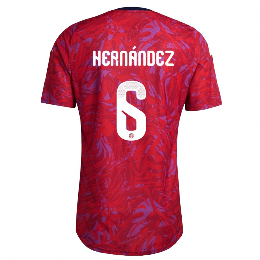 Danxen Men Costa Rica Jeremi Hernández #6 Red Purple Navy Home Jersey 26-28 T-Shirt