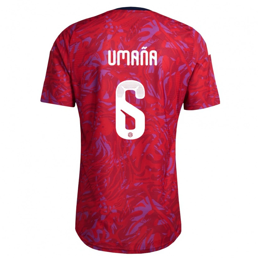 Danxen Men Costa Rica Ernesto Umaña #6 Red Purple Navy Home Jersey 26-28 T-Shirt