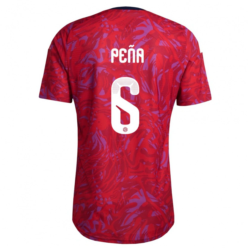 Danxen Men Costa Rica Ricardo Pena #6 Red Purple Navy Home Jersey 26-28 T-Shirt