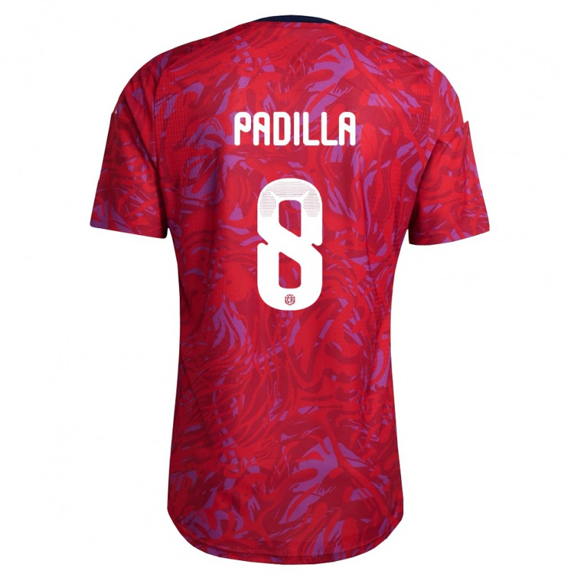 Danxen Men Costa Rica Sebastián Padilla #8 Red Purple Navy Home Jersey 26-28 T-Shirt
