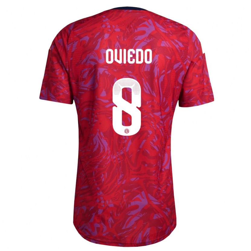 Danxen Men Costa Rica Bryan Oviedo #8 Red Purple Navy Home Jersey 26-28 T-Shirt