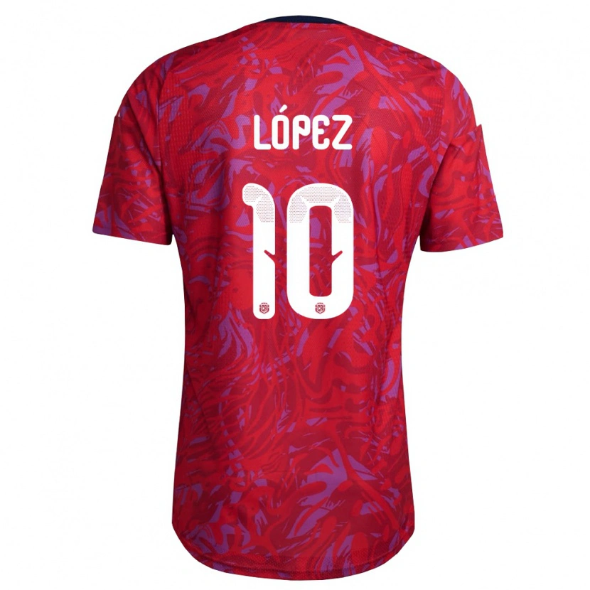 Danxen Men Costa Rica Sebastián López #10 Red Purple Navy Home Jersey 26-28 T-Shirt