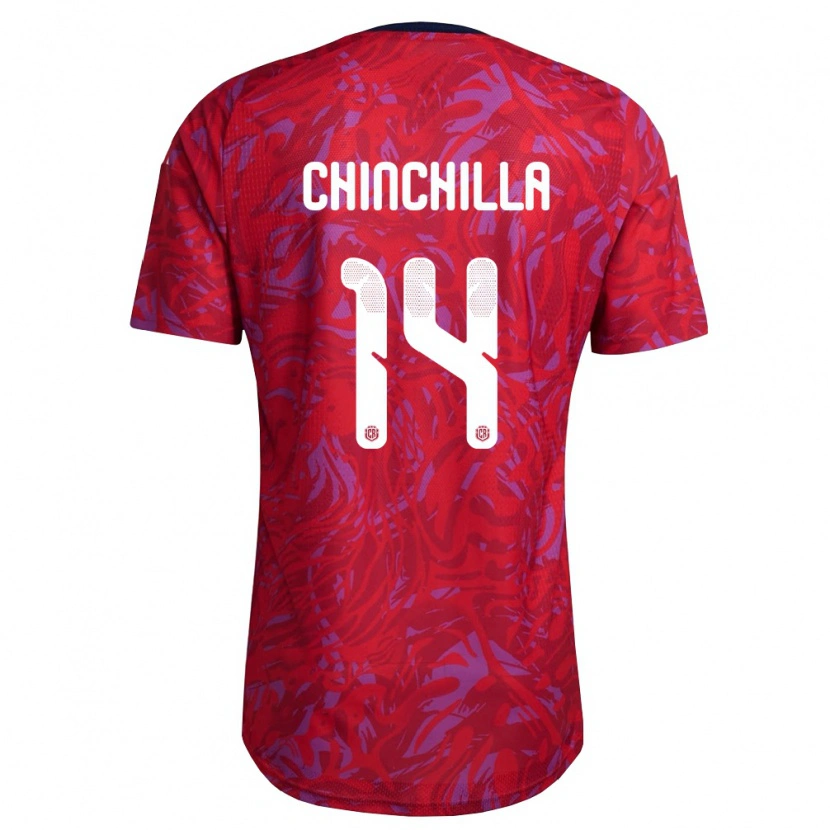 Danxen Men Costa Rica Priscila Chinchilla #14 Red Purple Navy Home Jersey 26-28 T-Shirt