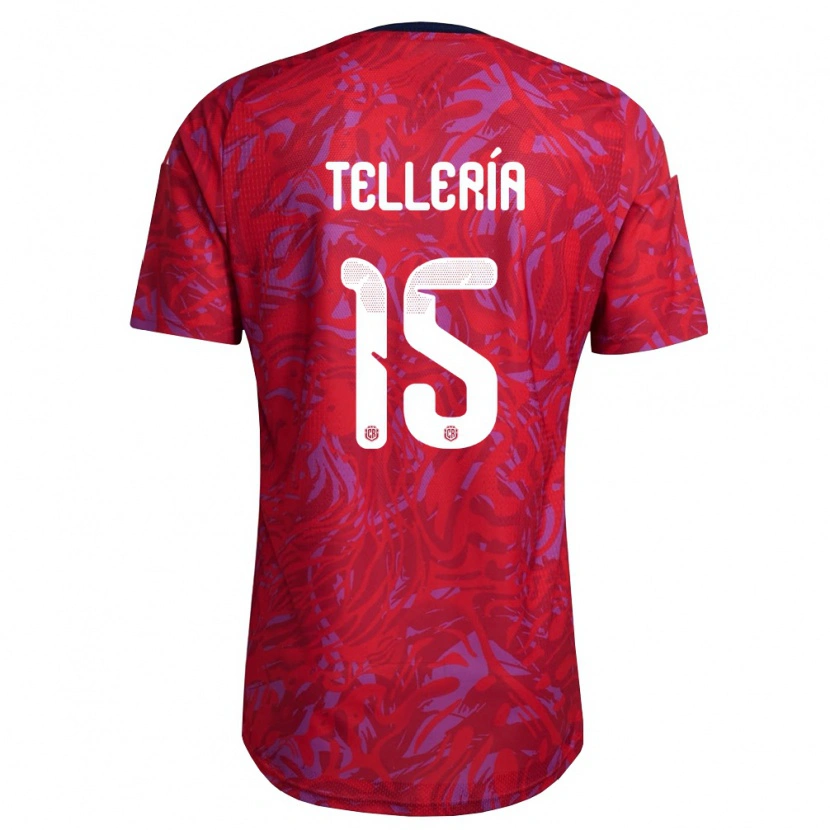 Danxen Men Costa Rica Jostin Telleria #15 Red Purple Navy Home Jersey 26-28 T-Shirt