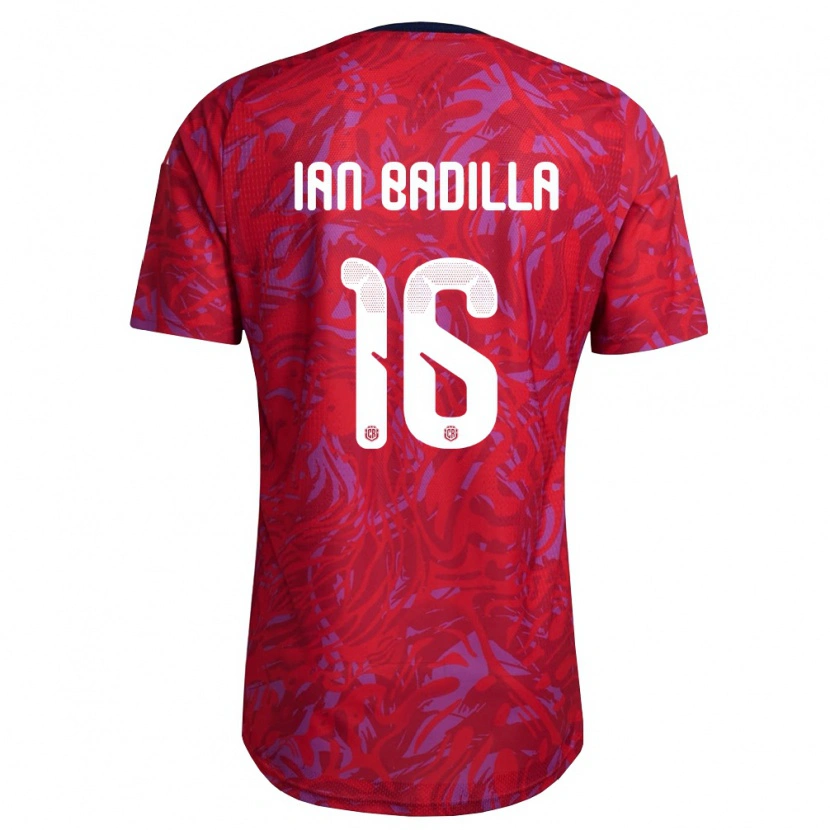 Danxen Men Costa Rica Ian Badilla #16 Red Purple Navy Home Jersey 26-28 T-Shirt