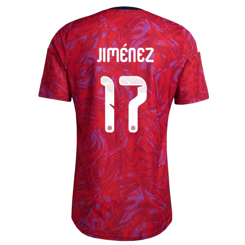 Danxen Men Costa Rica Paul Jiménez #17 Red Purple Navy Home Jersey 26-28 T-Shirt