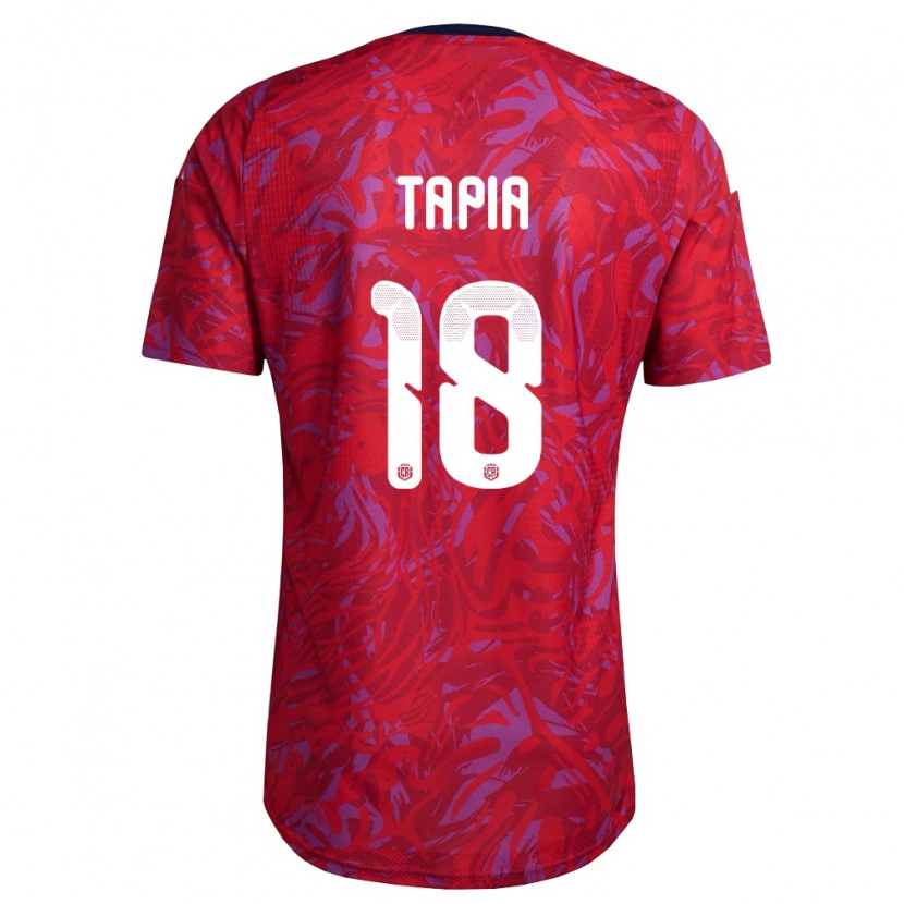 Danxen Men Costa Rica Priscilla Tapia #18 Red Purple Navy Home Jersey 26-28 T-Shirt