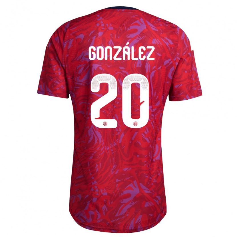 Danxen Men Costa Rica Julián González #20 Red Purple Navy Home Jersey 26-28 T-Shirt