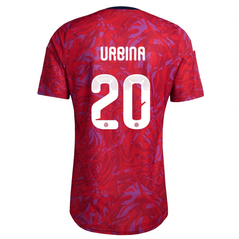 Danxen Men Costa Rica Jefrey Urbina #20 Red Purple Navy Home Jersey 26-28 T-Shirt