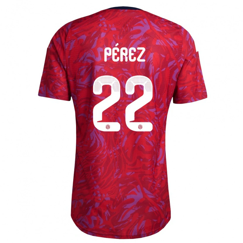 Danxen Men Costa Rica Creichel Pérez #22 Red Purple Navy Home Jersey 26-28 T-Shirt