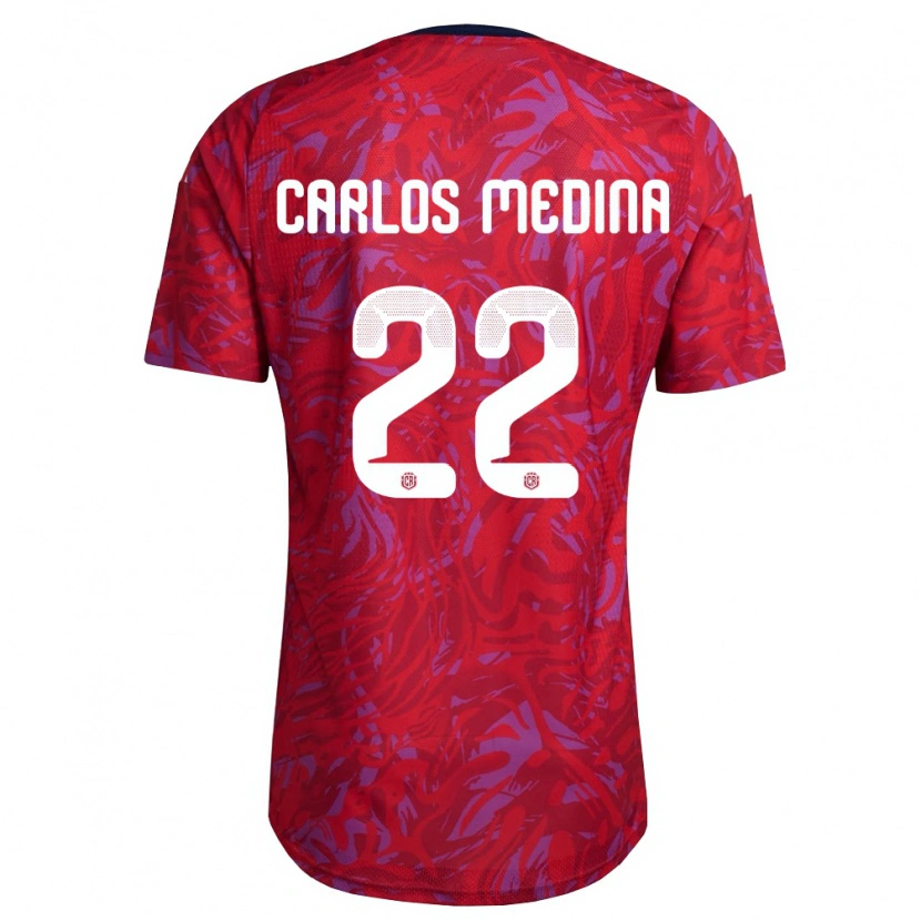 Danxen Men Costa Rica Luis Carlos Medina #22 Red Purple Navy Home Jersey 26-28 T-Shirt