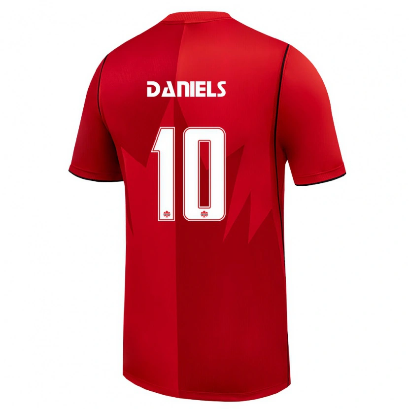 Danxen Men Canada Aidan Daniels #10 Red White Home Jersey 26-28 T-Shirt