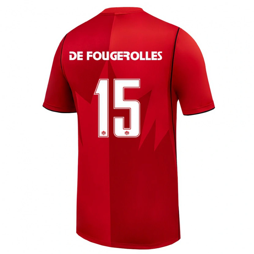 Danxen Men Canada Luc De Fougerolles #15 Red White Home Jersey 26-28 T-Shirt