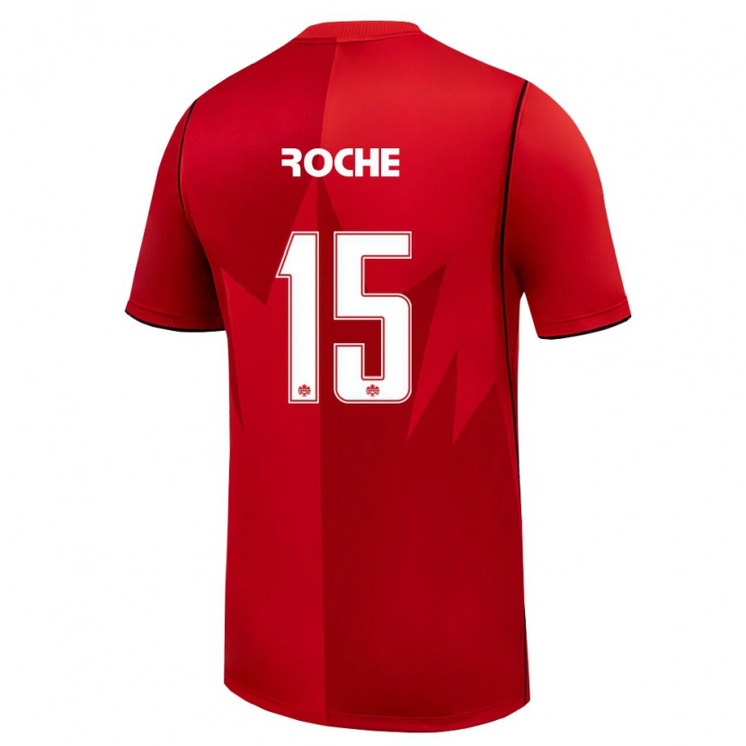 Danxen Men Canada Elijah Roche #15 Red White Home Jersey 26-28 T-Shirt