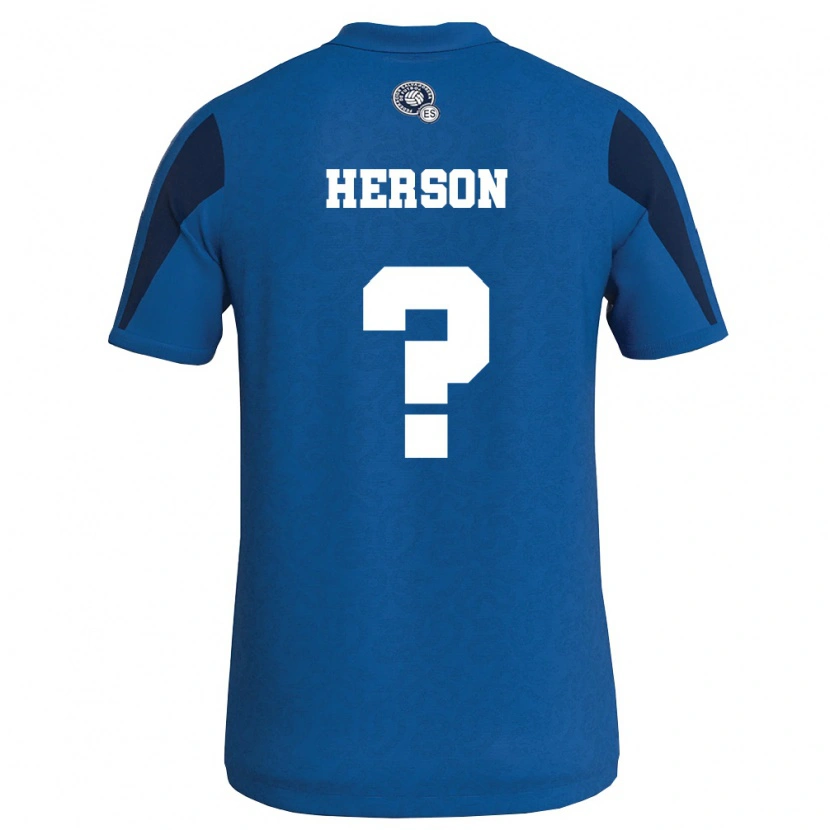 Danxen Men El Salvador Herson Martinez #0 Blue Navy Home Jersey 26-28 T-Shirt