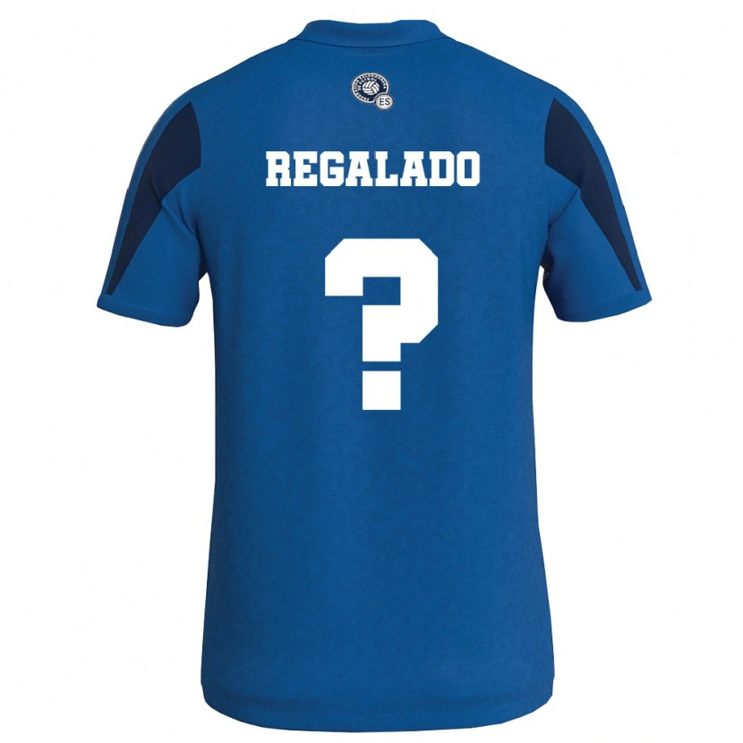 Danxen Men El Salvador Oscar Regalado #0 Blue Navy Home Jersey 26-28 T-Shirt