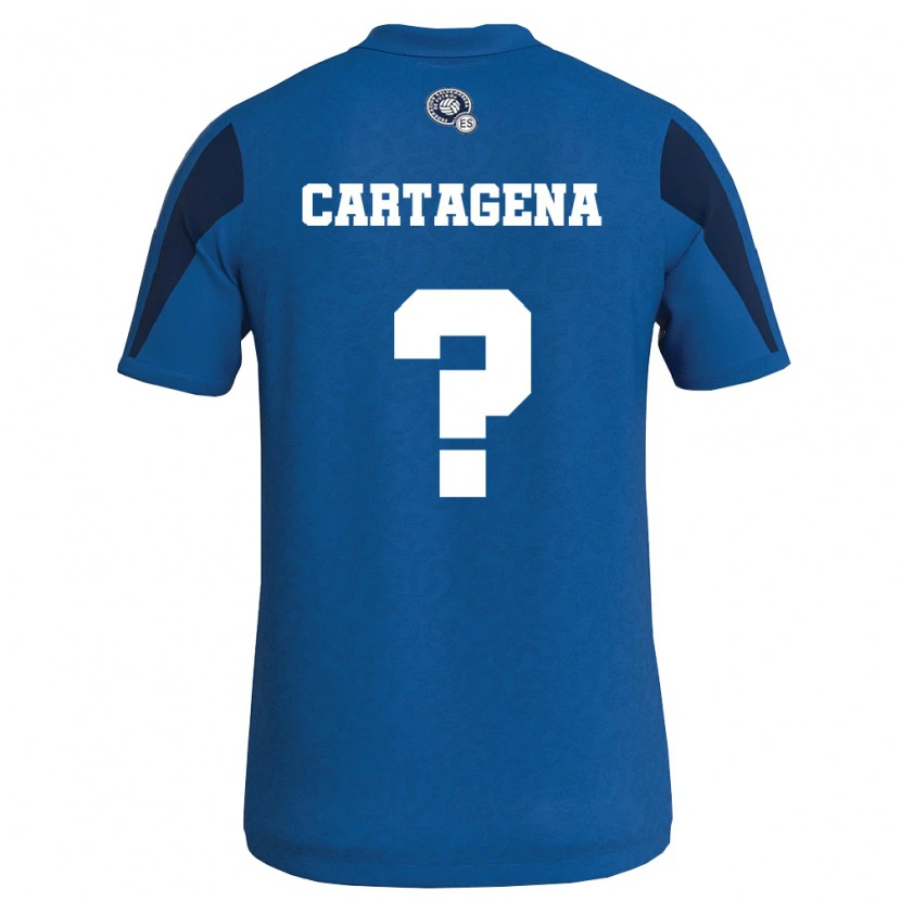 Danxen Men El Salvador David Cartagena #0 Blue Navy Home Jersey 26-28 T-Shirt