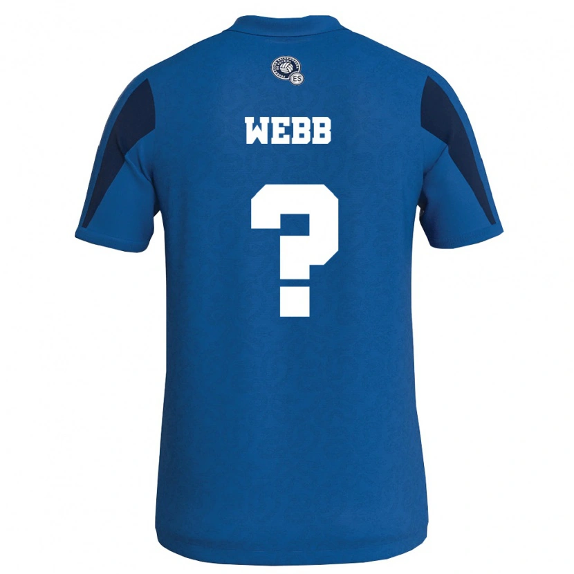 Danxen Men El Salvador Ashley Webb #0 Blue Navy Home Jersey 26-28 T-Shirt