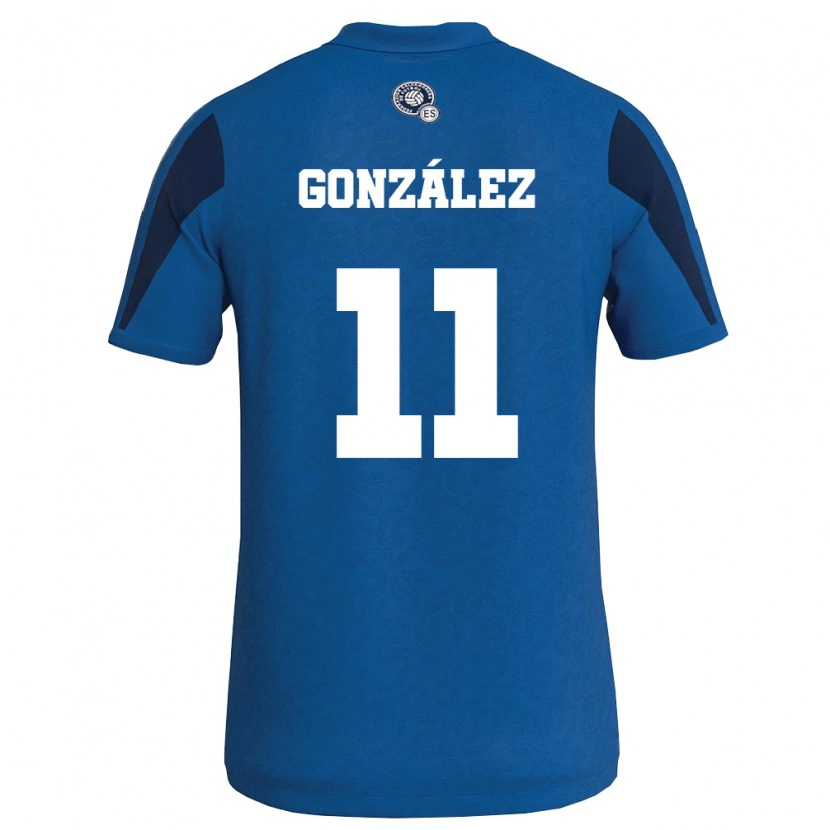 Danxen Men El Salvador Daniel González #11 Blue Navy Home Jersey 26-28 T-Shirt