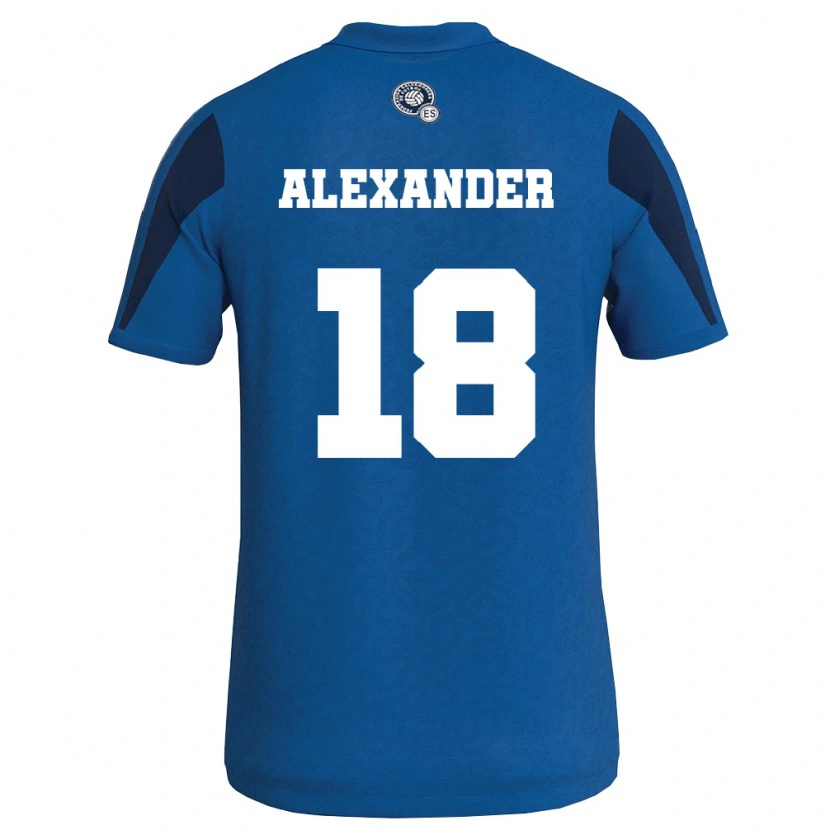 Danxen Men El Salvador Alexander Aguilar #18 Blue Navy Home Jersey 26-28 T-Shirt