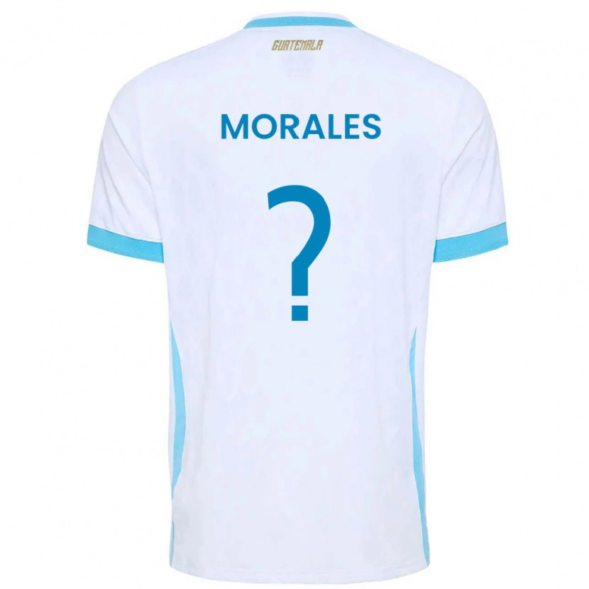 Danxen Men Guatemala Karla Morales #0 White Sky Blue Gold Home Jersey 26-28 T-Shirt