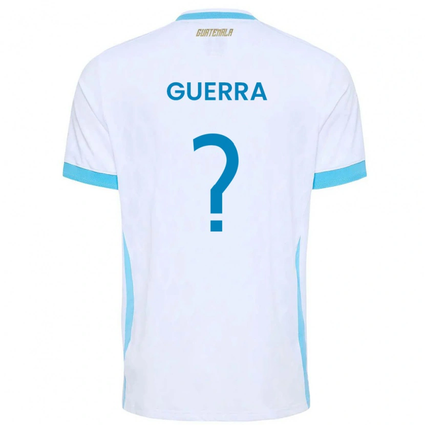 Danxen Men Guatemala Decarlo Guerra #0 White Sky Blue Gold Home Jersey 26-28 T-Shirt