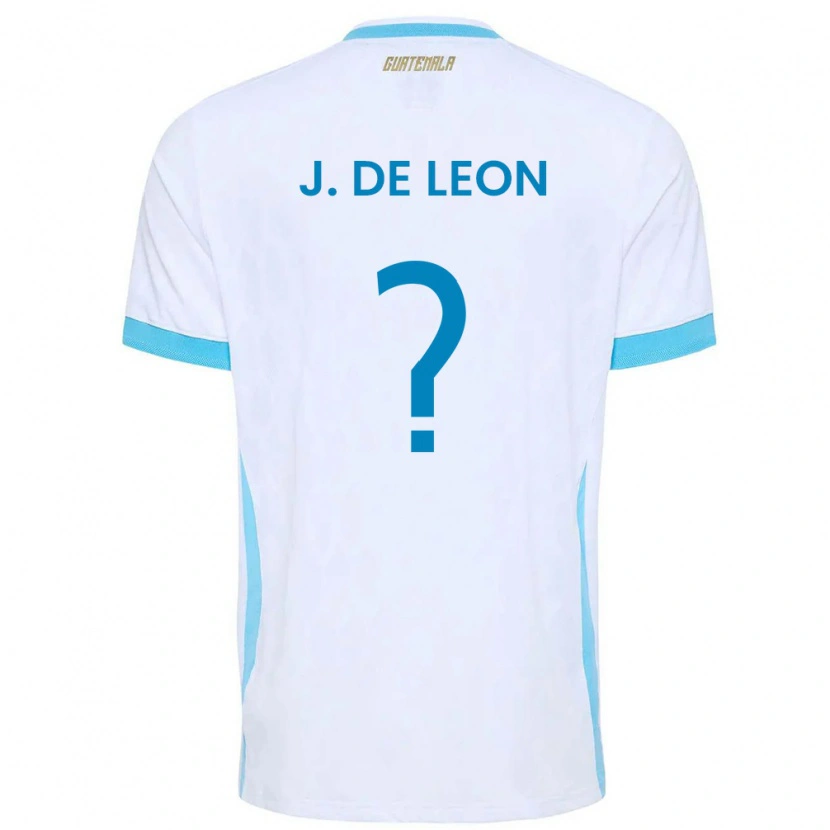 Danxen Men Guatemala Jose De Leon #0 White Sky Blue Gold Home Jersey 26-28 T-Shirt