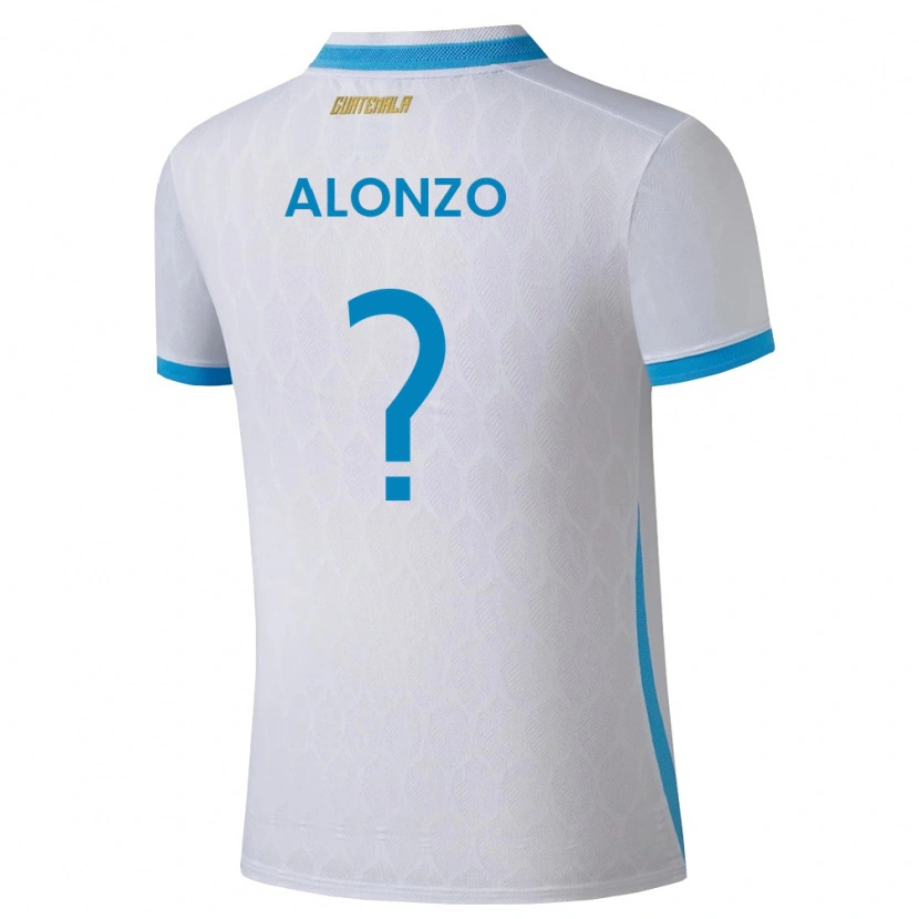 Danxen Men Guatemala Anya Alonzo #0 White Sky Blue Gold Home Jersey 26-28 T-Shirt