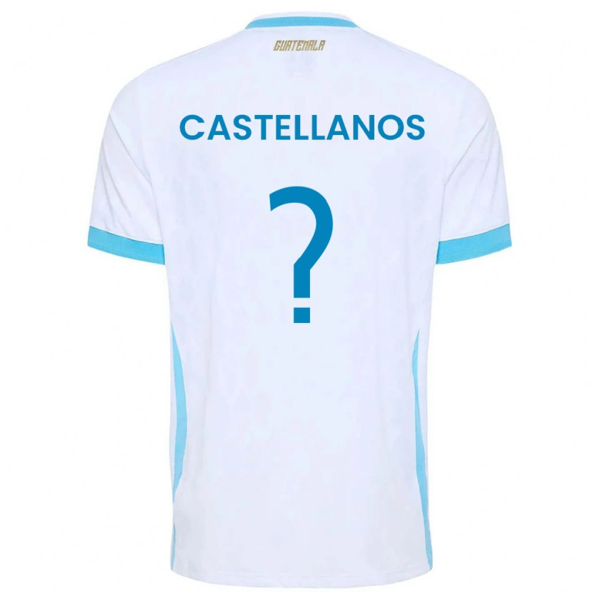Danxen Men Guatemala Jezmin Castellanos #0 White Sky Blue Gold Home Jersey 26-28 T-Shirt