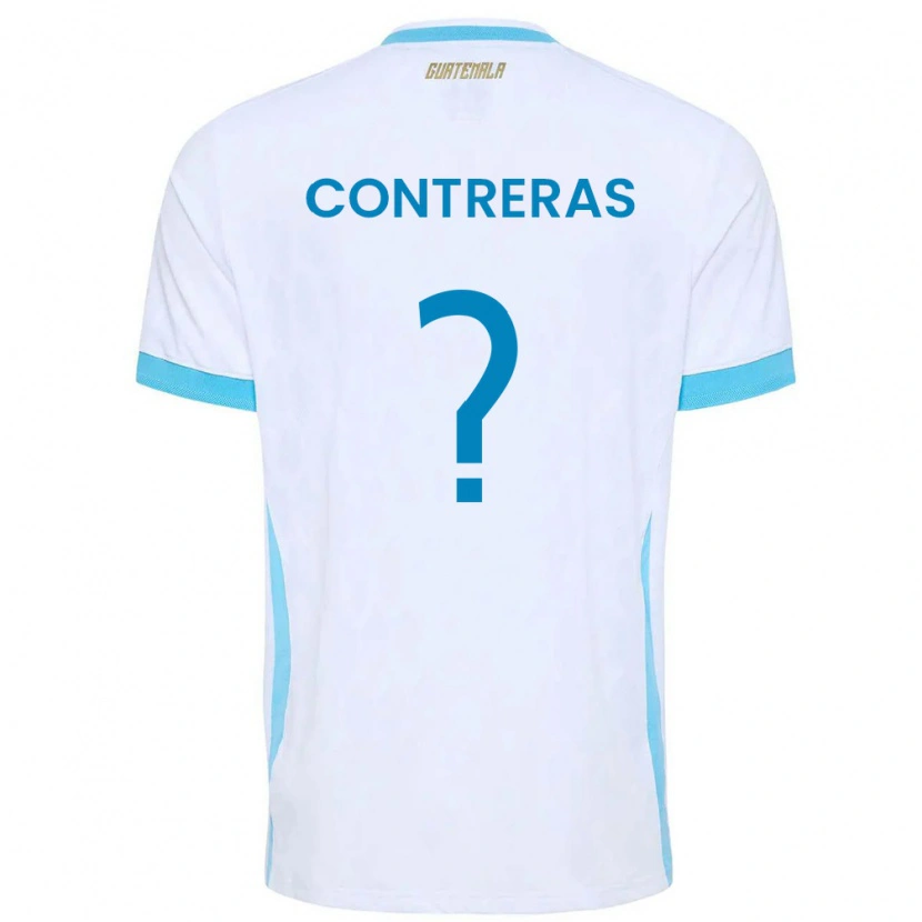 Danxen Men Guatemala Betzael Contreras #0 White Sky Blue Gold Home Jersey 26-28 T-Shirt