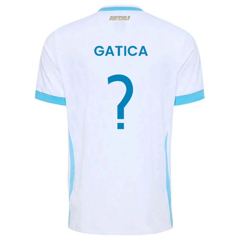 Danxen Men Guatemala Celeste Gatica #0 White Sky Blue Gold Home Jersey 26-28 T-Shirt