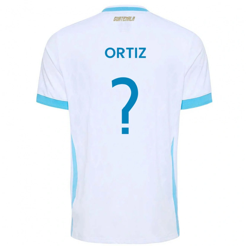 Danxen Men Guatemala Jenifer Ortiz #0 White Sky Blue Gold Home Jersey 26-28 T-Shirt