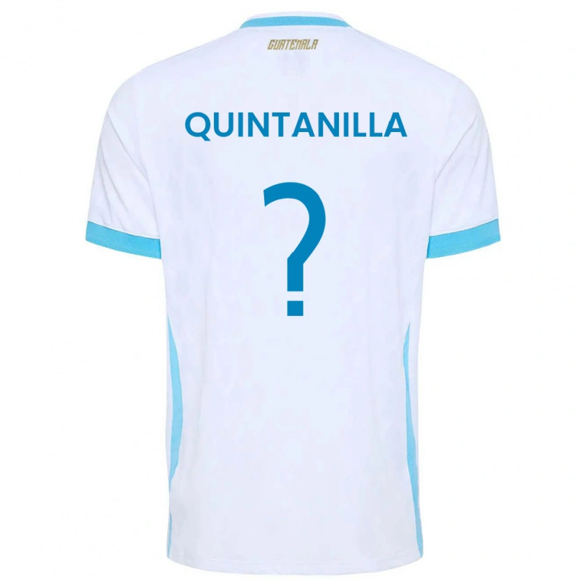 Danxen Men Guatemala Anayelli Quintanilla #0 White Sky Blue Gold Home Jersey 26-28 T-Shirt