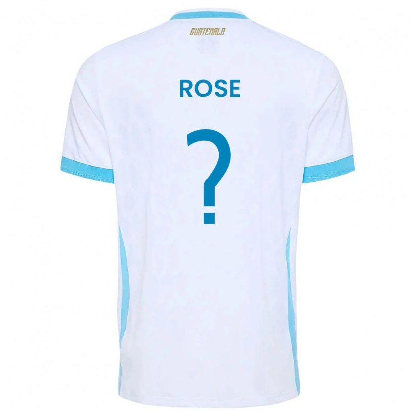 Danxen Men Guatemala Michelle Rose #0 White Sky Blue Gold Home Jersey 26-28 T-Shirt